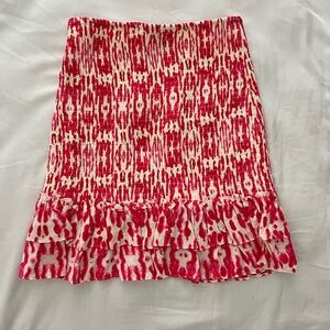 Bloomingdale’s pink and white smocked skirt